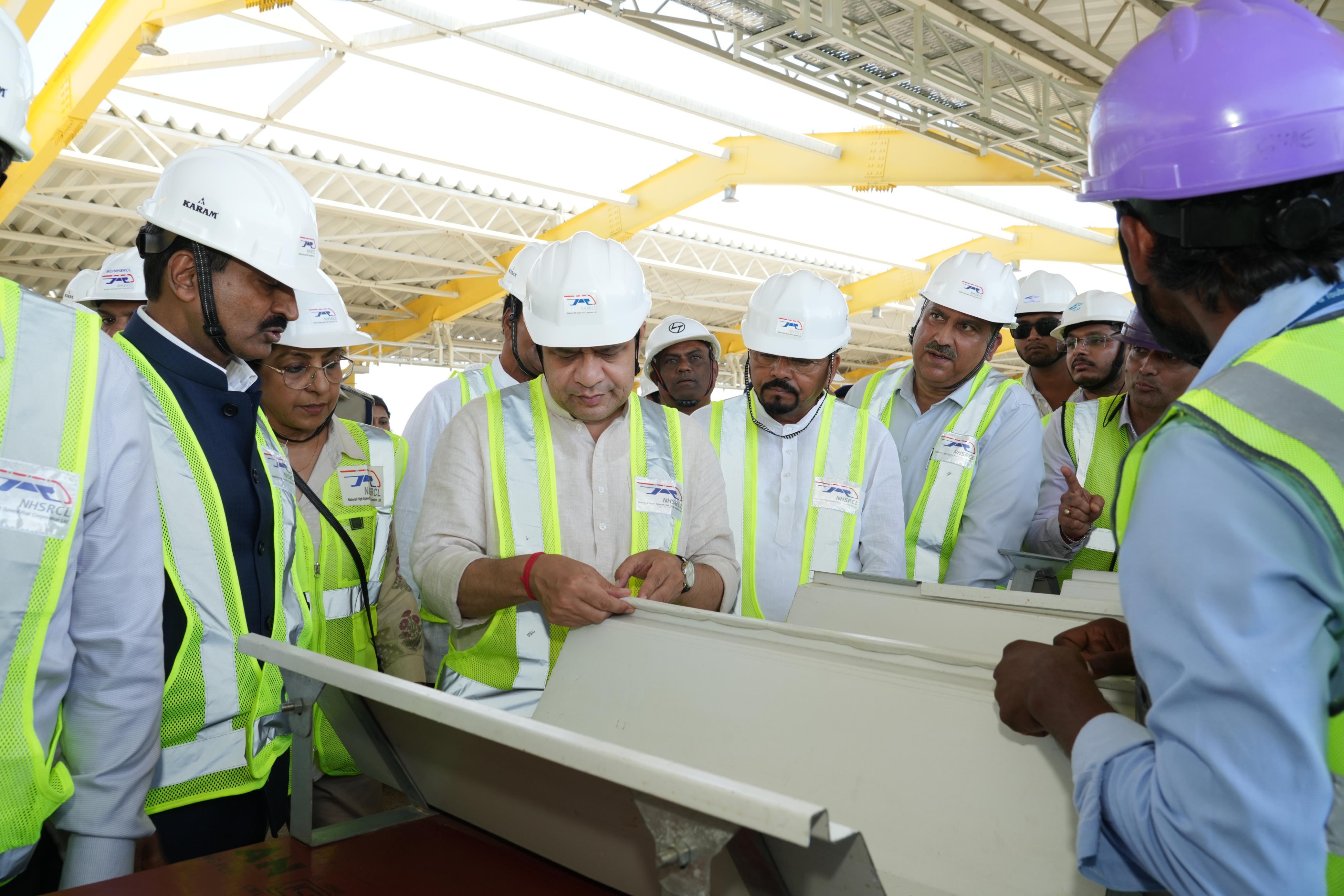 Shri Ashwini Vaishnaw, Minister of Railways visits Bilimora Bullet Train station for Mumbai-Ahmedabad Bullet Train Project